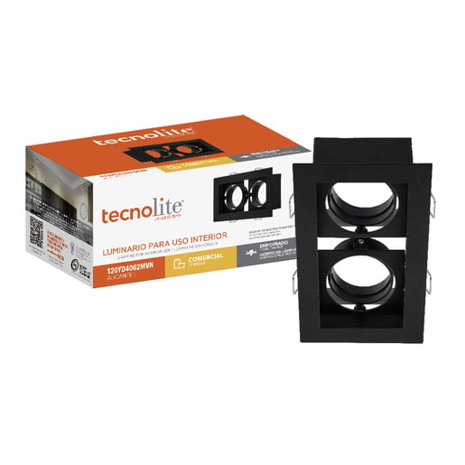 Lámpara Empotrable Doble TECNOLITE ALICANTE I Negro 14W No incluye foco