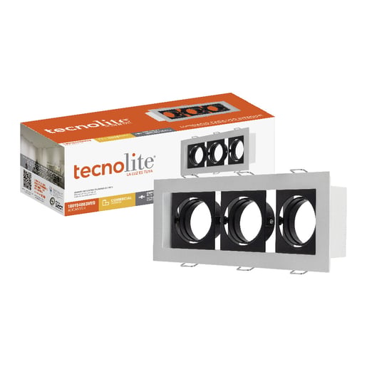 Lámpara Empotrable Triple TECNOLITE ALICANTE II Blanco 21W No incluye foco