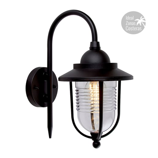 Lámpara de Pared Exterior TECNOLITE BIXA Negro 8.5W No incluye foco
