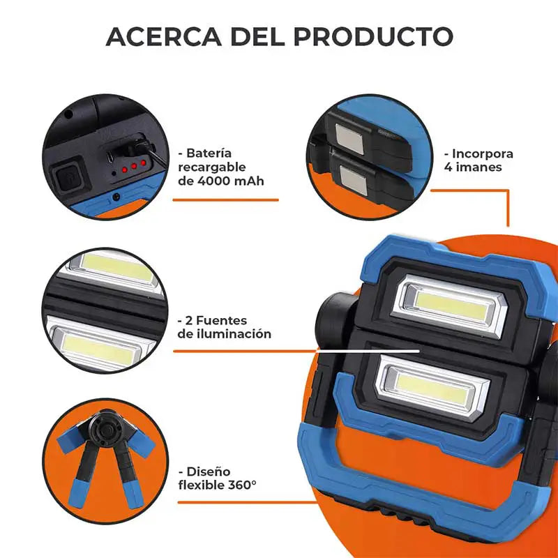 Lámpara Industrial TECNOLITE WORKLIGHT Azul 10W Blanco frío