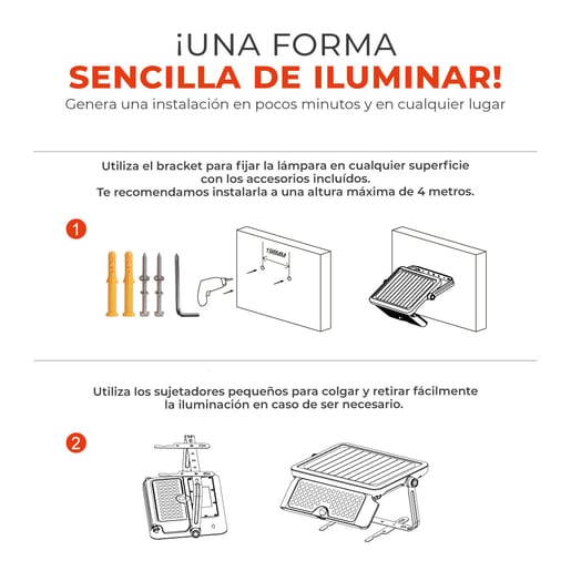 Lámpara Decorativa TECNOLITE GOMEA Negro 10W Blanco frío