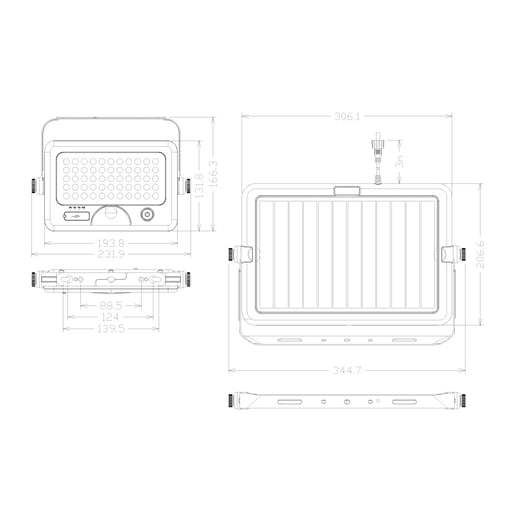 Lámpara Decorativa TECNOLITE INTAN I Negro 10W Blanco frío