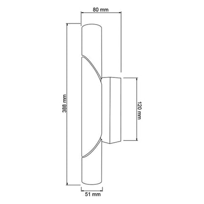 Lámpara de Pared TECNOLITE GOIANIA Plateado 6W No incluye foco