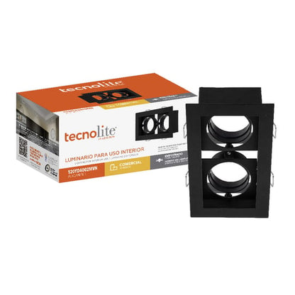 Lámpara Empotrable Doble TECNOLITE ALICANTE I Negro 14W No incluye foco