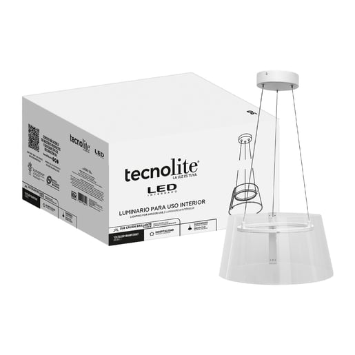 Lámpara Colgante TECNOLITE AKRIL I Plateado 12W Luz cálida