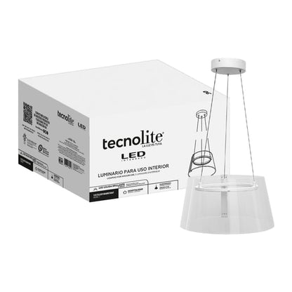 Lámpara Colgante TECNOLITE AKRIL I Plateado 12W Luz cálida