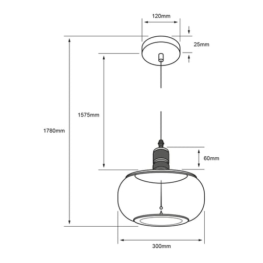 Lámpara Colgante TECNOLITE FUMATURA III Humo 12W Luz cálida