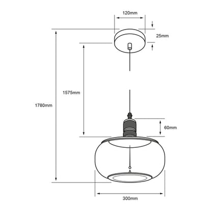 Lámpara Colgante TECNOLITE FUMATURA III Humo 12W Luz cálida