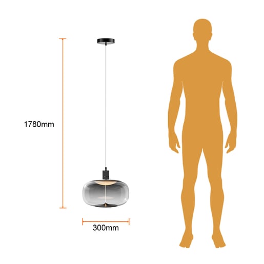 Lámpara Colgante TECNOLITE FUMATURA III Humo 12W Luz cálida
