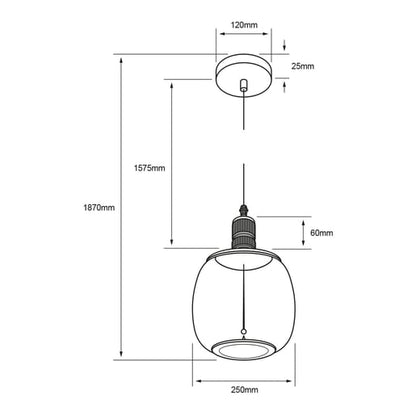Lámpara Colgante TECNOLITE FUMATURA IV Humo 12W Luz cálida