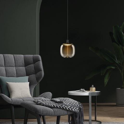 Lámpara Colgante TECNOLITE FUMATURA IV Humo 12W Luz cálida