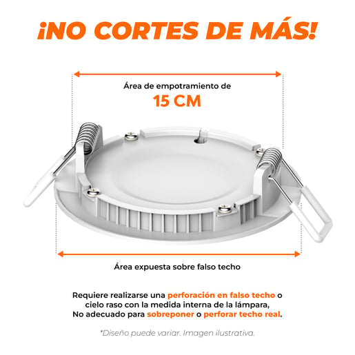Lámpara Empotrable de Techo TECNOLITE BUCARAMANGA VII Blanco 12W Luz neutra