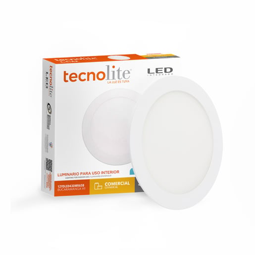 Lámpara Empotrable de Techo TECNOLITE BUCARAMANGA VII Blanco 12W Blanco frío