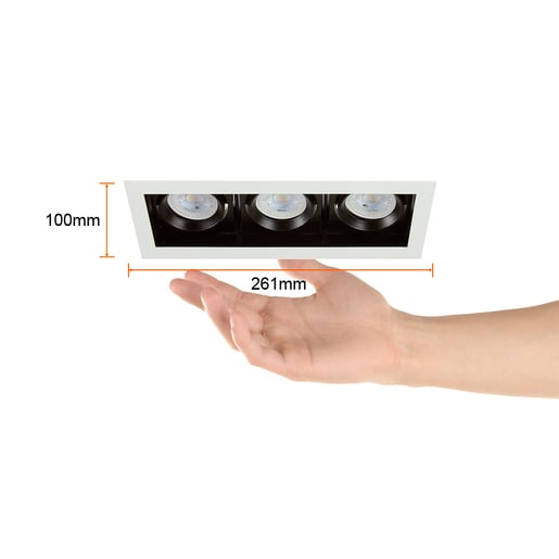 Lámpara Empotrable Triple TECNOLITE ALICANTE II Blanco 21W No incluye foco