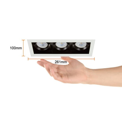 Lámpara Empotrable Triple TECNOLITE ALICANTE II Blanco 21W No incluye foco