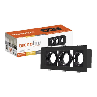 Lámpara Empotrable Triple TECNOLITE ALICANTE II Negro 21W No incluye foco