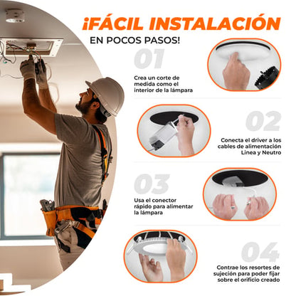 Lámpara Empotrable de Techo TECNOLITE BUCARAMANGA VIII Blanco 18W Luz neutra