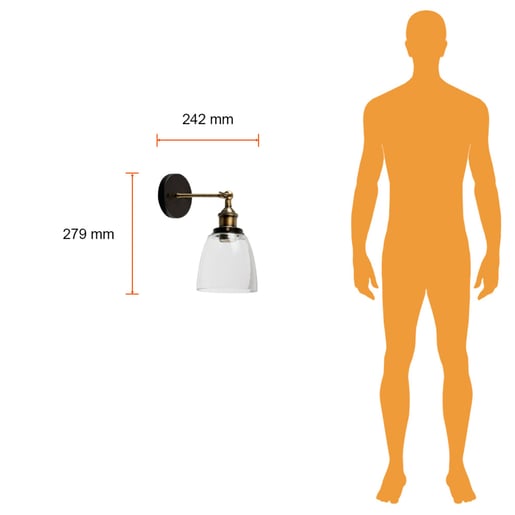 Lámpara de Pared TECNOLITE MAIA I Bronce 8.5W No incluye foco