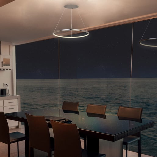 Lámpara Colgante LED TECNOLITE KAITOS Plateado 32W Luz cálida