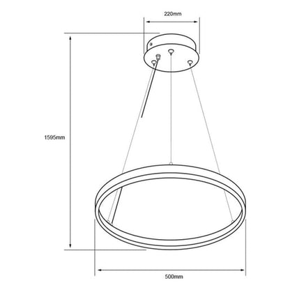 Lámpara Colgante LED TECNOLITE KAITOS Plateado 32W Luz cálida