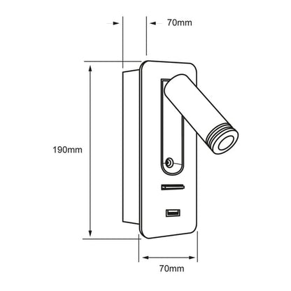 Lámpara de Cabecera TECNOLITE LECTIO Blanco 3.5W Luz cálida