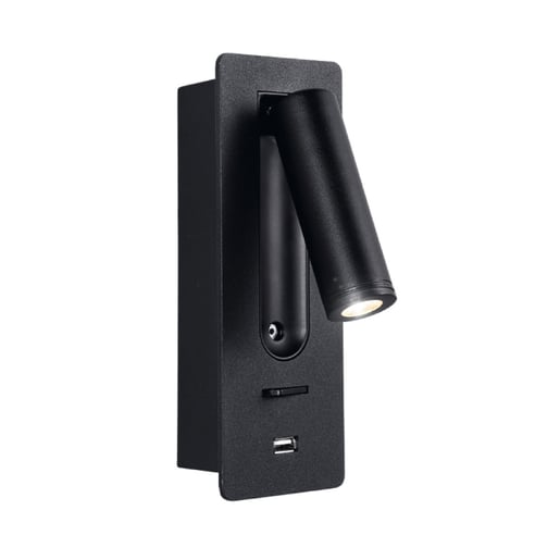 Lámpara de Noche TECNOLITE LECTIO Negro 3.5W Luz cálida