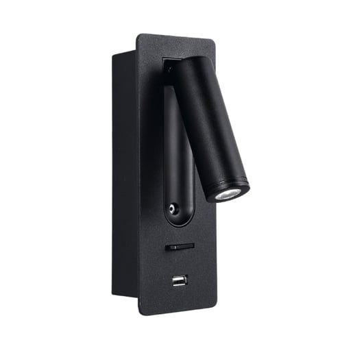 Lámpara de Noche TECNOLITE LECTIO Negro 3.5W Luz cálida