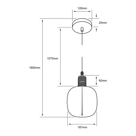 Lámpara Colgante TECNOLITE FUMATURA I Humo 4.5W Luz cálida