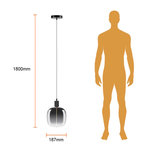 Lámpara Colgante TECNOLITE FUMATURA I Humo 4.5W Luz cálida