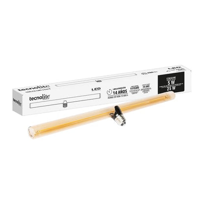 Foco Tubo LED TECNOLITE Blanco/Transparente  5W Ambar