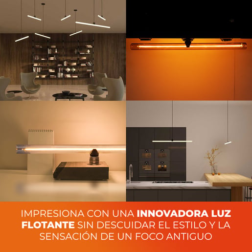 Foco Tubo LED TECNOLITE Blanco/Transparente  5W Ambar