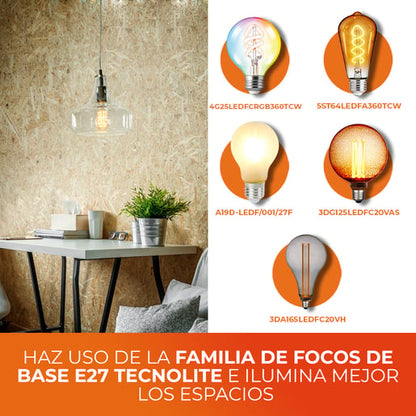 Lámpara Decorativa TECNOLITE BIANCA I Negro 8.5W No incluye foco
