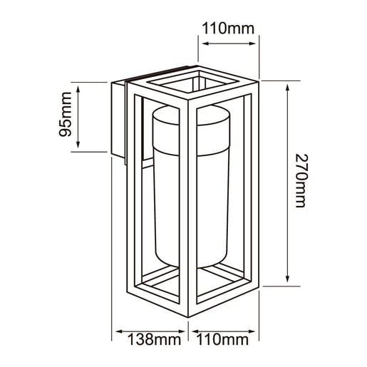 Lámpara de Pared TECNOLITE VEGA Negro 60W No incluye foco