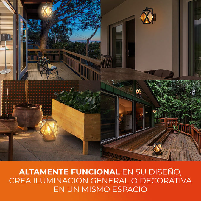 Lámpara Decorativa TECNOLITE ALTER III Negro/Ambar 8.5W No incluye foco