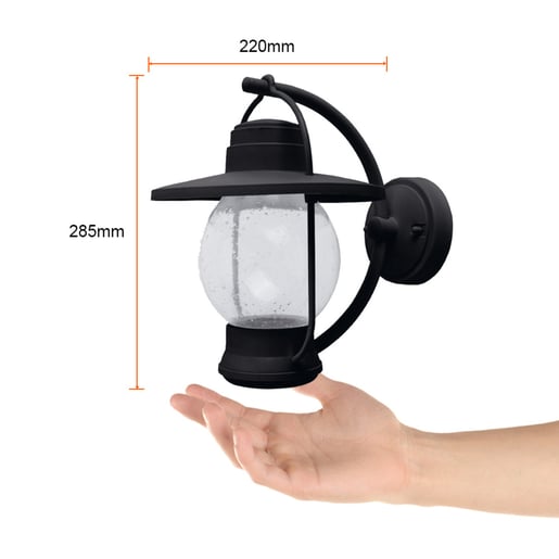 Lámpara de Pared Exterior TECNOLITE AQUARIUS Negro 8.5W No incluye foco