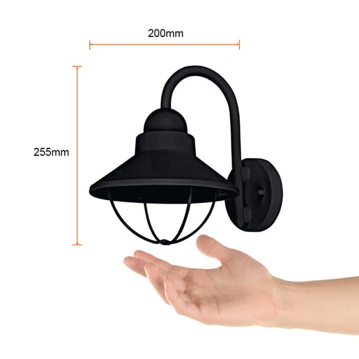 Lámpara de Pared Exterior TECNOLITE AURIGA Negro 8.5W No incluye foco