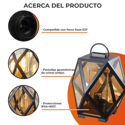 Lámpara Decorativa TECNOLITE ALTER I Negro 8.5W No incluye foco