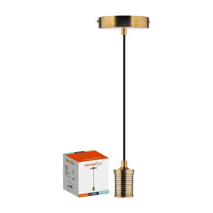 Socket Colgante TECNOLITE Dorado 120W No incluye foco