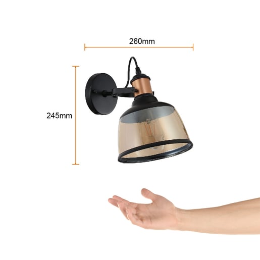 Lámpara Decorativa TECNOLITE COLUMBA III Negro/Dorado 25.5W No incluye foco