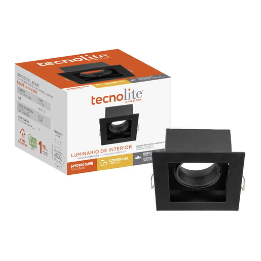 Lámpara Empotrable TECNOLITE ALICANTE Negro 7W No incluye foco
