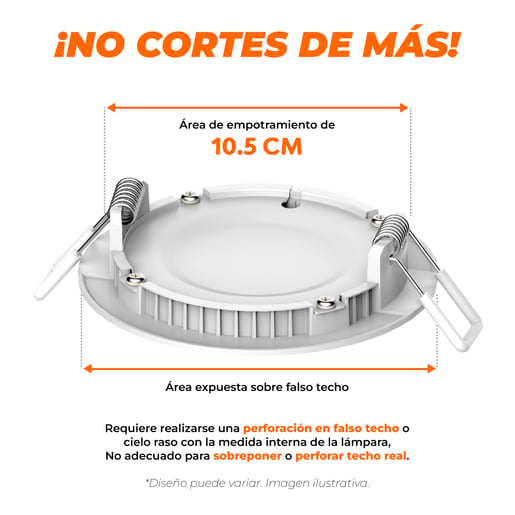 Lámpara Empotrable de Techo TECNOLITE BUCARAMANGA VI Blanco 6W Luz cálida