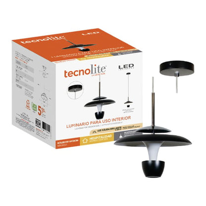 Lámpara Colgante TECNOLITE MAHAS I Negro 8W Luz cálida