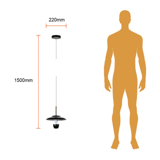 Lámpara Colgante TECNOLITE MAHAS I Negro 8W Luz cálida