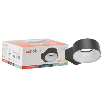 Lámpara de Pared TECNOLITE AACHEN II Negro 8W Luz cálida