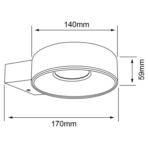 Lámpara de Pared TECNOLITE AACHEN II Negro 8W Luz cálida