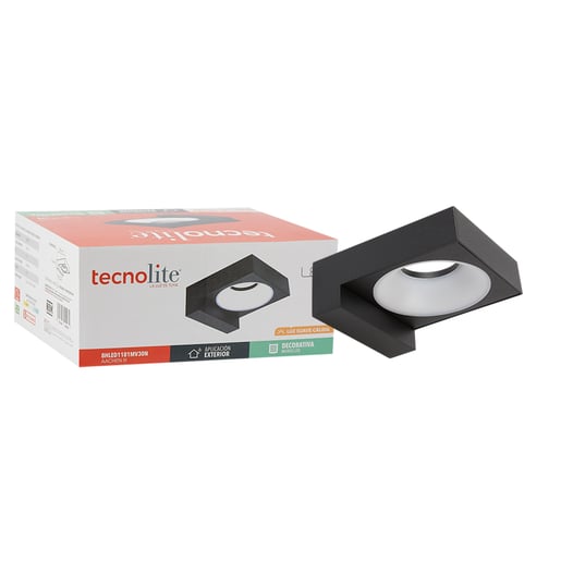 Lámpara de Pared TECNOLITE AACHEN III Negro 8W Luz cálida