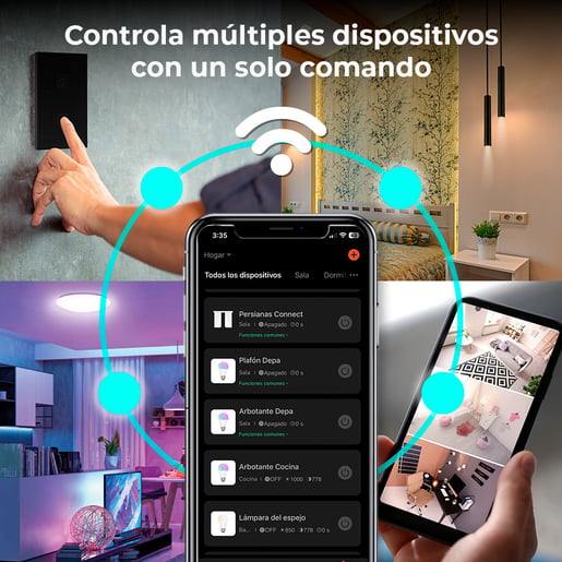 Lámpara Smart TECNOLITE FIELD SMART Negro 25W Blanco frío
