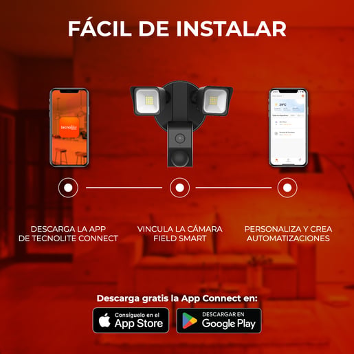 Lámpara Smart TECNOLITE FIELD SMART Negro 25W Blanco frío