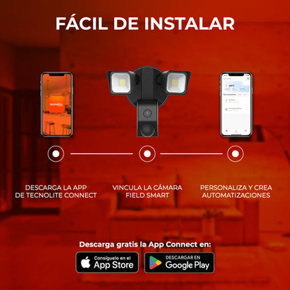 Lámpara Smart TECNOLITE FIELD SMART Negro 25W Blanco frío