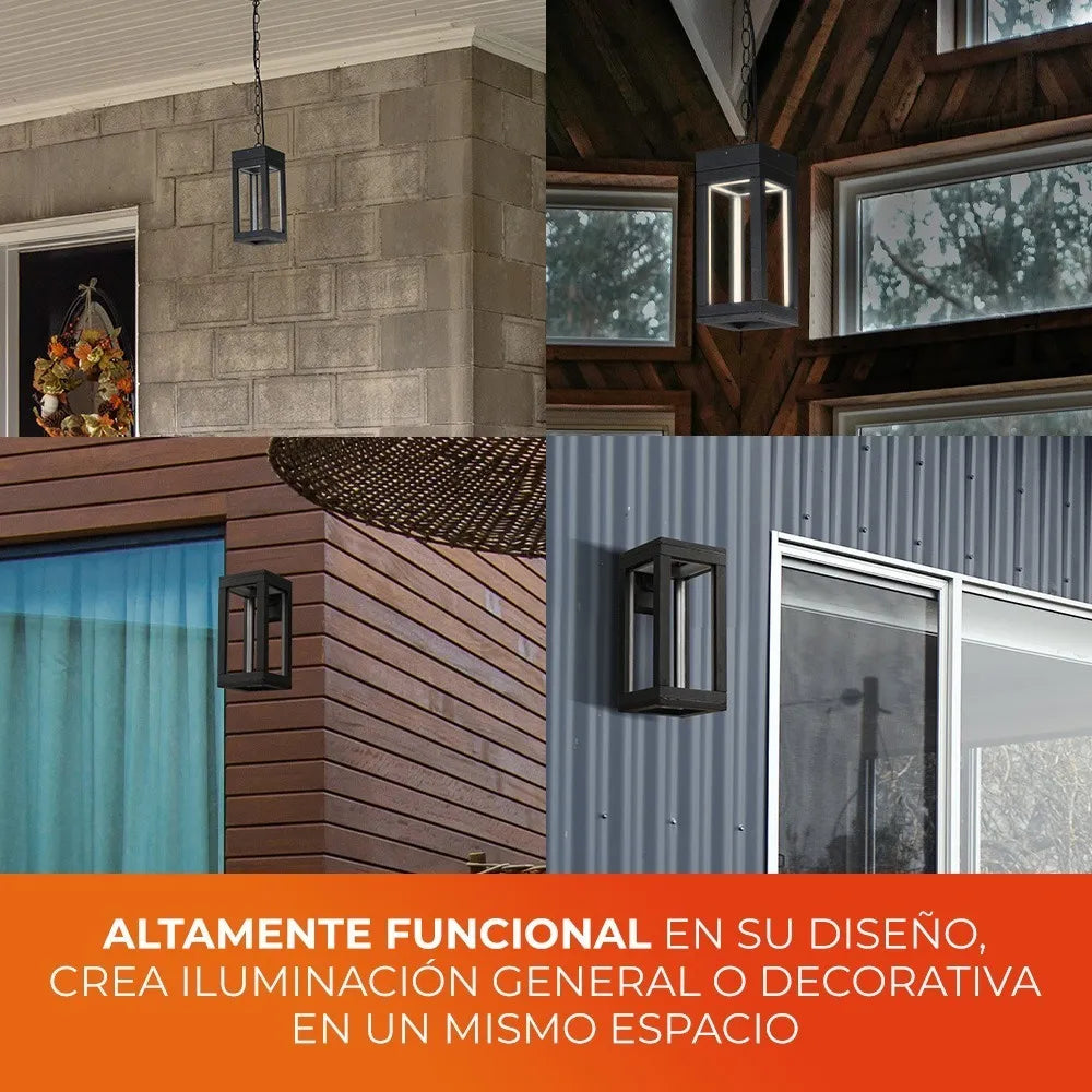 Lámpara Decorativa TECNOLITE SEPTANS II Negro 12W Luz cálida